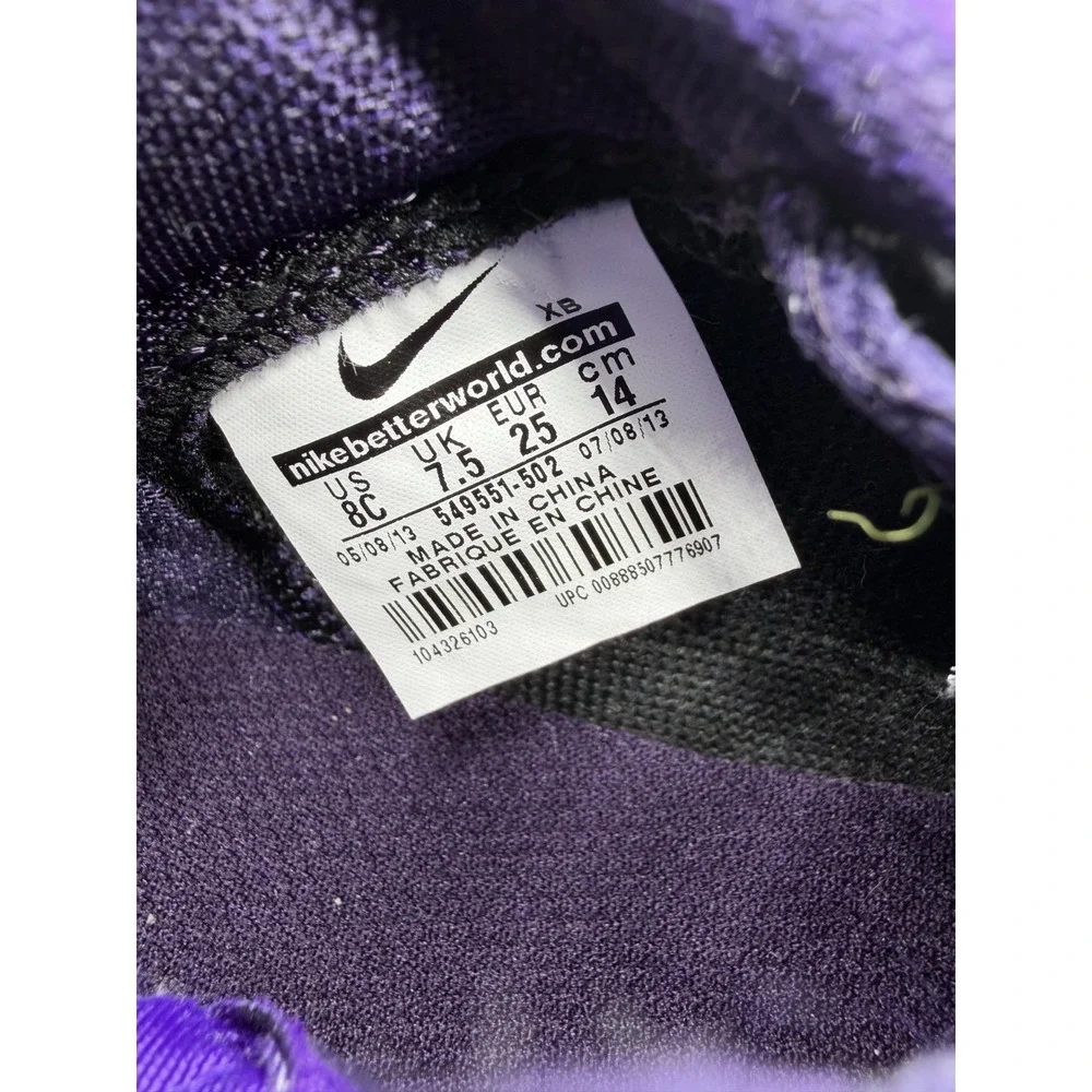 Nike Blazer Mid Purple Black 549551-502 Kids Size 8C Pre-Owned No Box